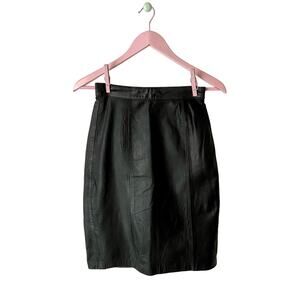 Vintage Leather Pencil Skirt